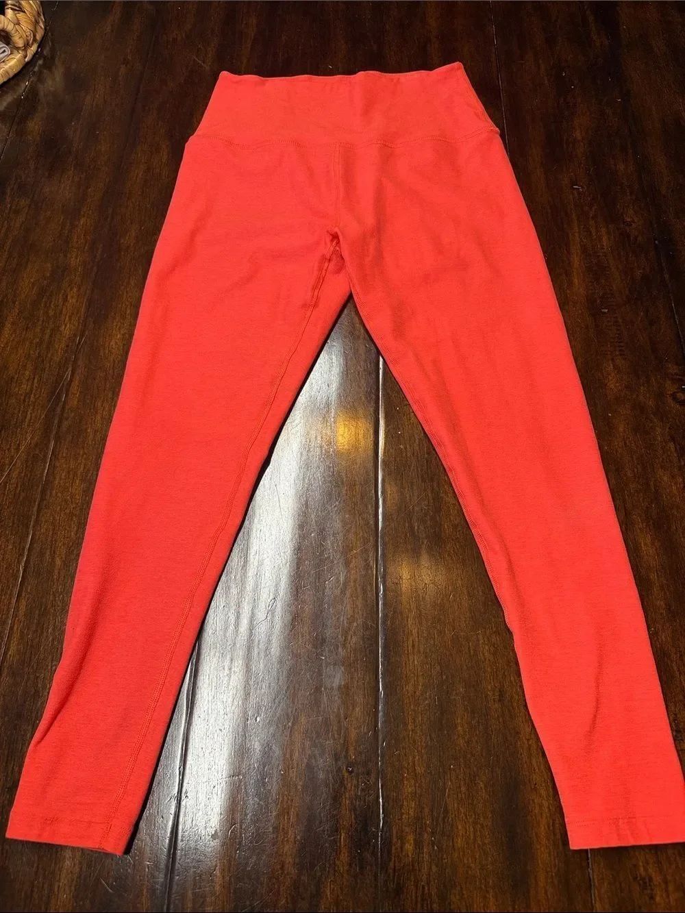 EUC Beyond Yoga High-Waist Spacedye Coral-Red Leggings - Large